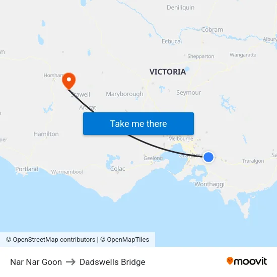 Nar Nar Goon to Dadswells Bridge map