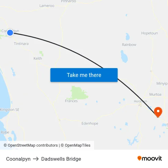 Coonalpyn to Dadswells Bridge map