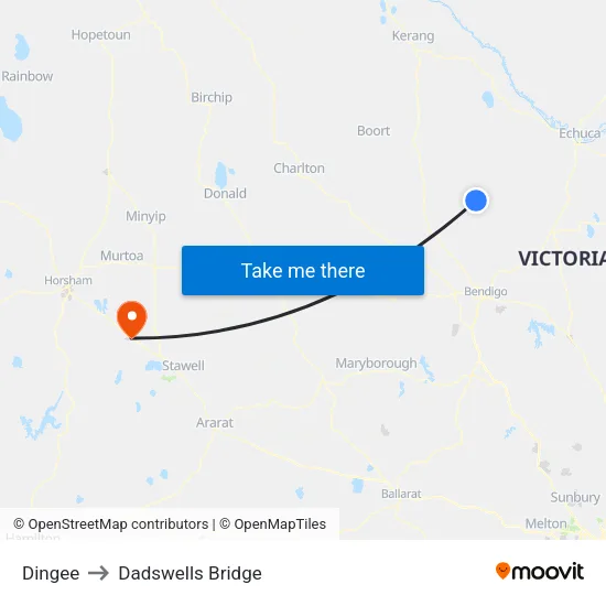 Dingee to Dadswells Bridge map