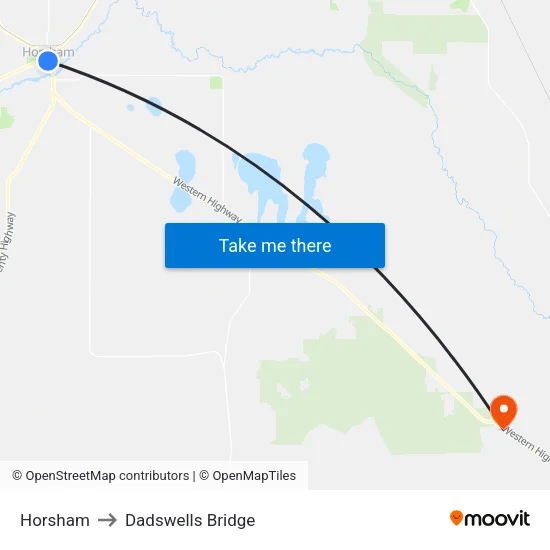 Horsham to Dadswells Bridge map