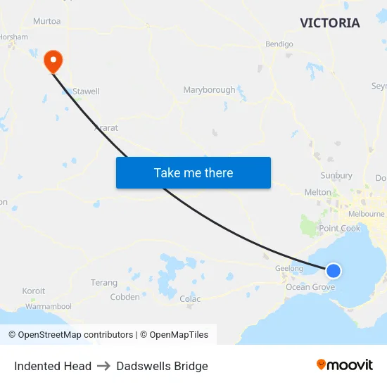 Indented Head to Dadswells Bridge map
