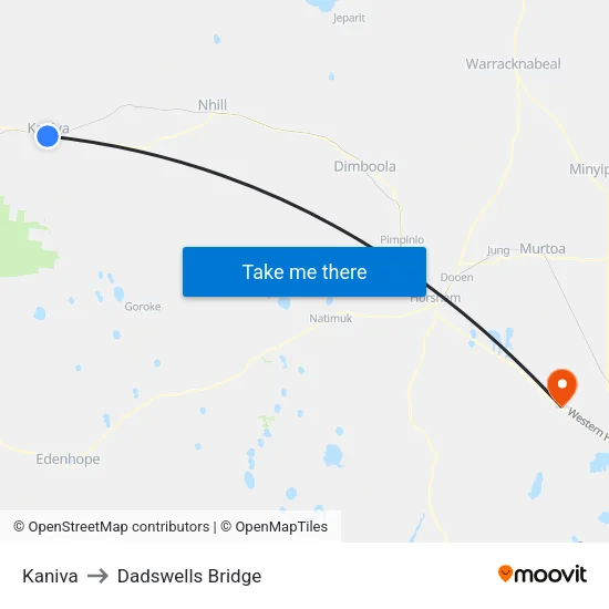Kaniva to Dadswells Bridge map