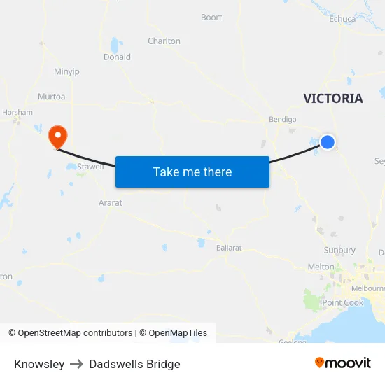 Knowsley to Dadswells Bridge map