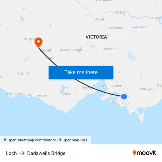 Loch to Dadswells Bridge map