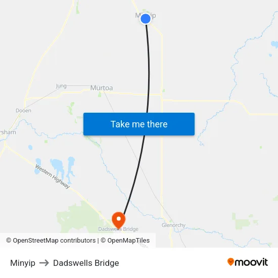 Minyip to Dadswells Bridge map