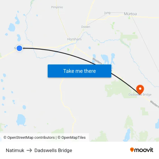 Natimuk to Dadswells Bridge map