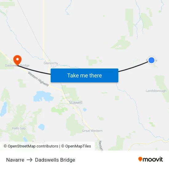 Navarre to Dadswells Bridge map