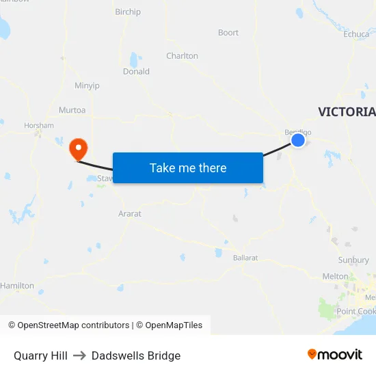 Quarry Hill to Dadswells Bridge map