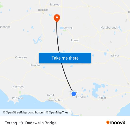 Terang to Dadswells Bridge map