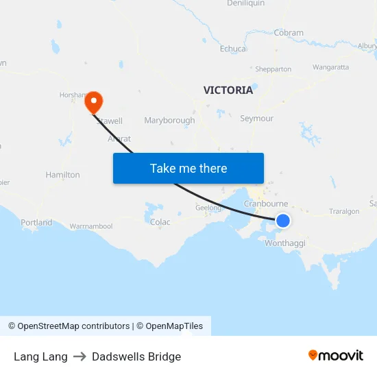 Lang Lang to Dadswells Bridge map