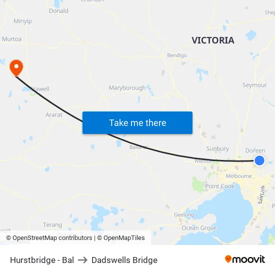 Hurstbridge - Bal to Dadswells Bridge map