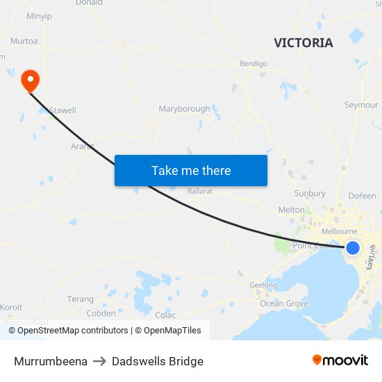 Murrumbeena to Dadswells Bridge map