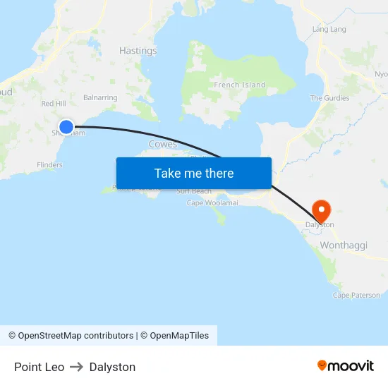 Point Leo to Dalyston map