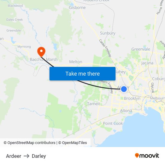 Ardeer to Darley map