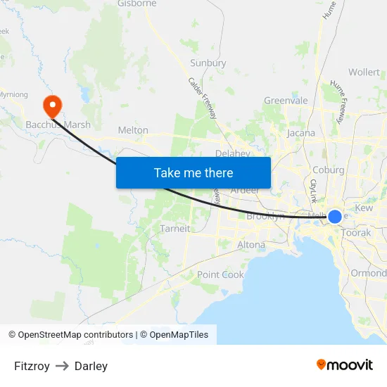 Fitzroy to Darley map