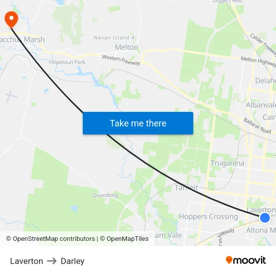 Laverton to Darley map