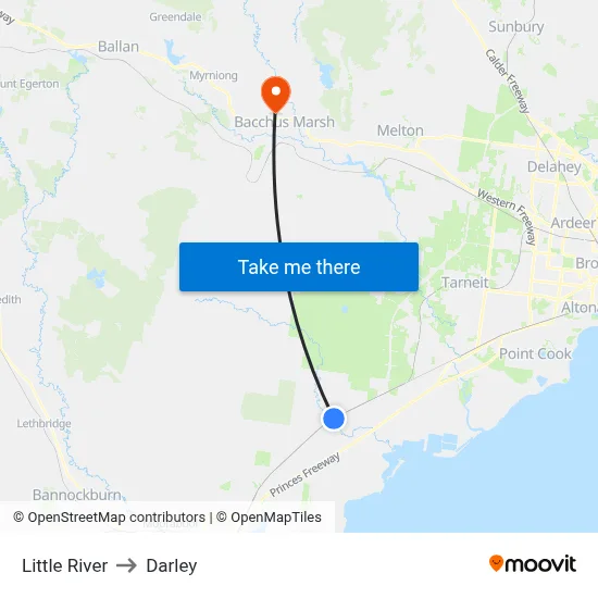 Little River to Darley map