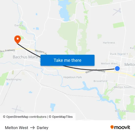 Melton West to Darley map