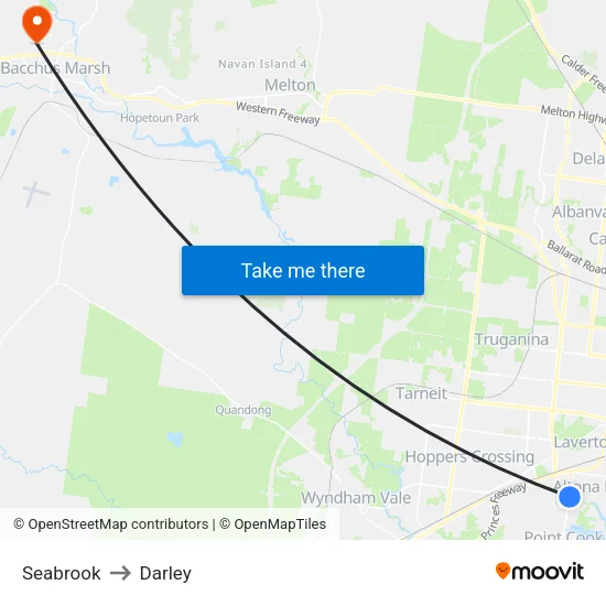 Seabrook to Darley map
