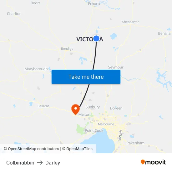 Colbinabbin to Darley map