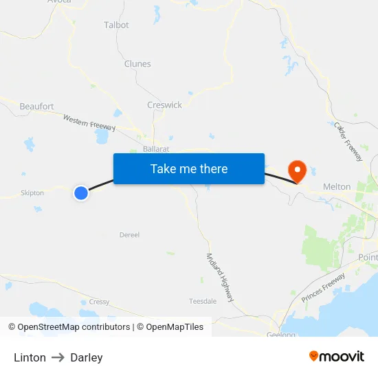 Linton to Darley map