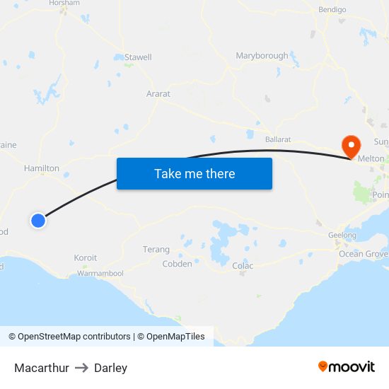 Macarthur to Darley map