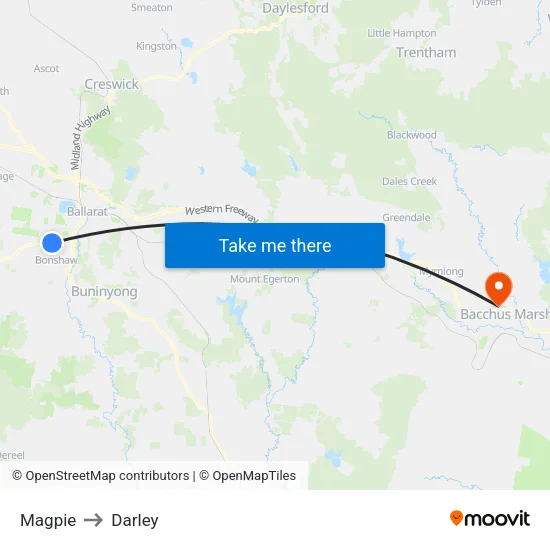 Magpie to Darley map