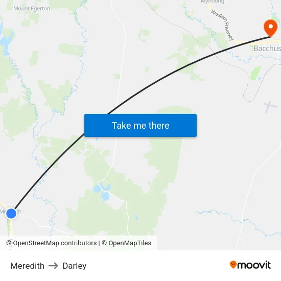 Meredith to Darley map