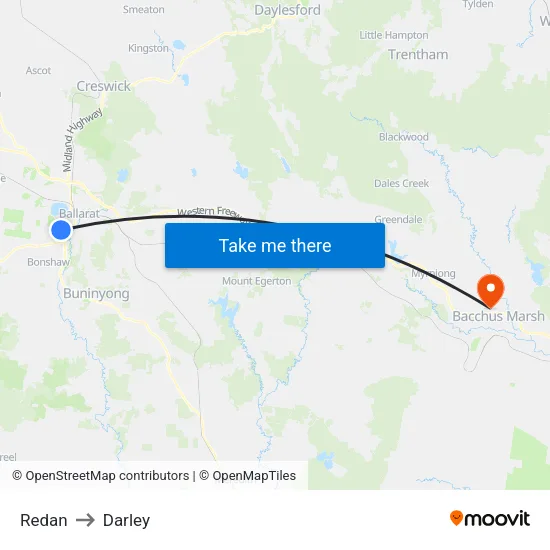 Redan to Darley map
