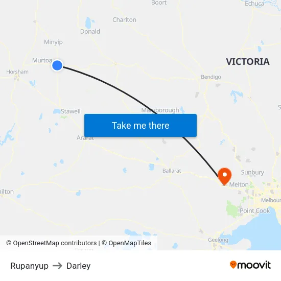 Rupanyup to Darley map