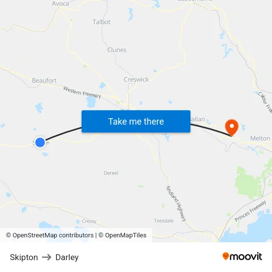 Skipton to Darley map