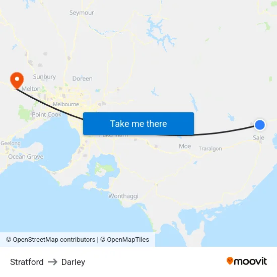 Stratford to Darley map