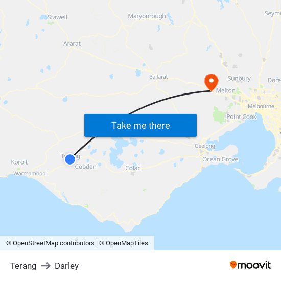 Terang to Darley map