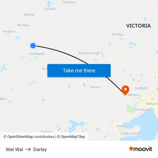 Wal Wal to Darley map