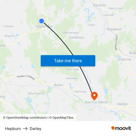 Hepburn to Darley map