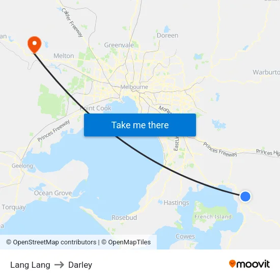 Lang Lang to Darley map