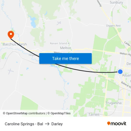 Caroline Springs - Bal to Darley map