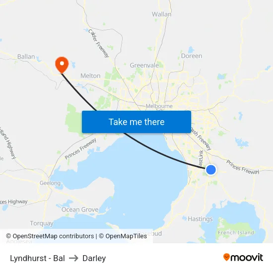 Lyndhurst - Bal to Darley map