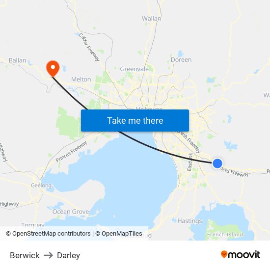 Berwick to Darley map