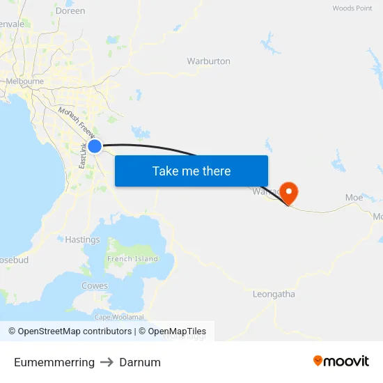 Eumemmerring to Darnum map