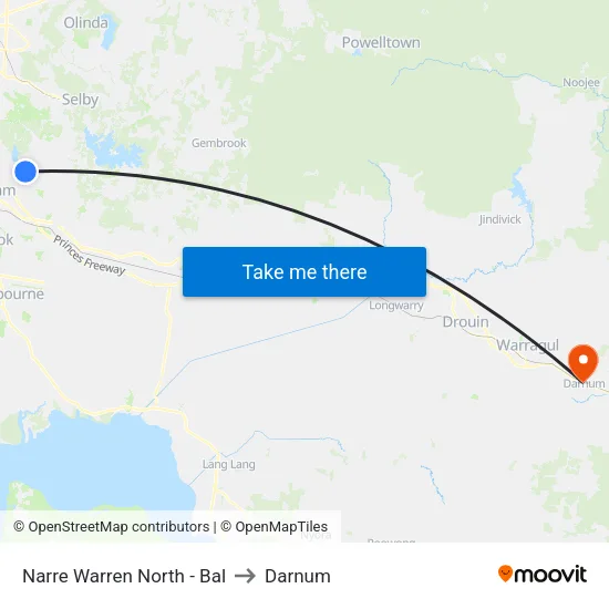 Narre Warren North - Bal to Darnum map