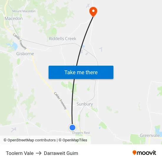 Toolern Vale to Darraweit Guim map