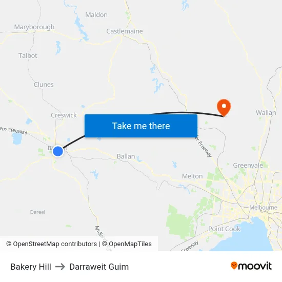 Bakery Hill to Darraweit Guim map