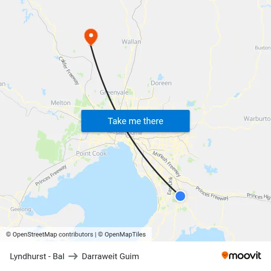 Lyndhurst - Bal to Darraweit Guim map