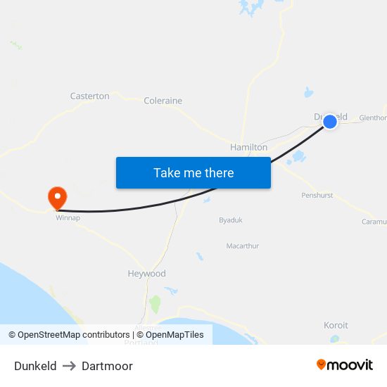 Dunkeld to Dartmoor map