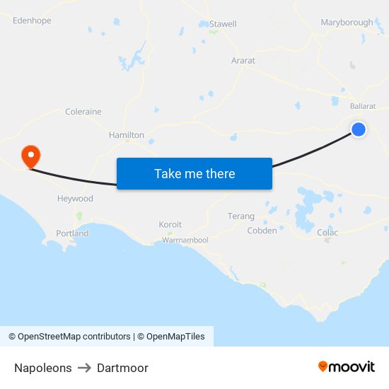 Napoleons to Dartmoor map