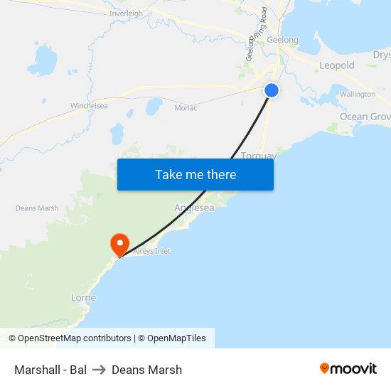 Marshall - Bal to Deans Marsh map