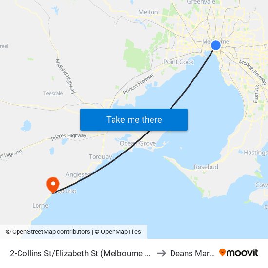 2-Collins St/Elizabeth St (Melbourne City) to Deans Marsh map