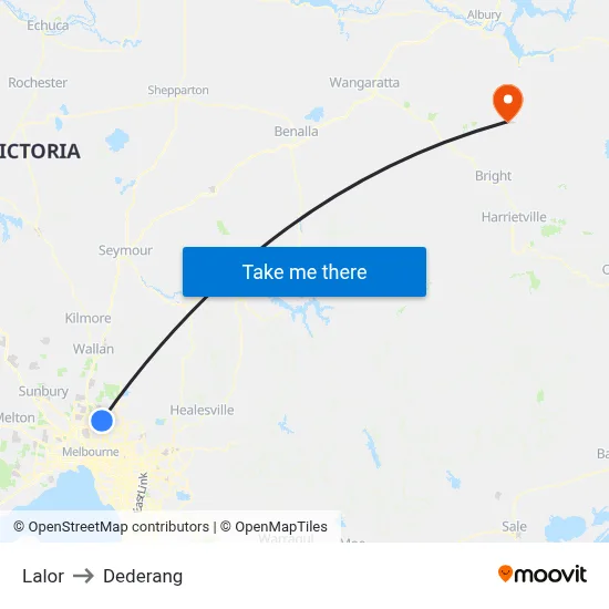 Lalor to Dederang map