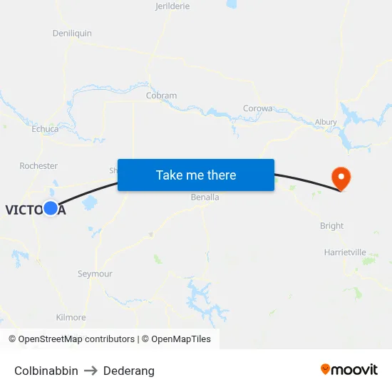 Colbinabbin to Dederang map